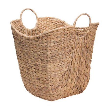 HOUSEHOLD ESSENTIALS Household Essentials ML-4002 Tall Water Hyacinth Wicker Basket With Handles ML-4002